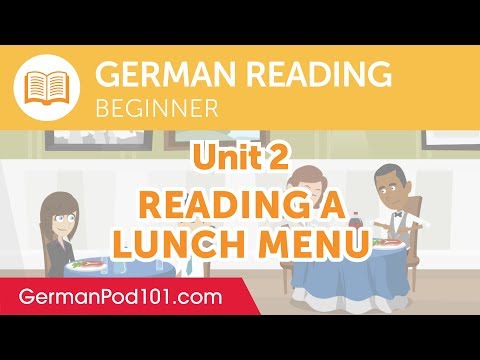 German Beginner Reading Practice - Reading a Lunch Menu