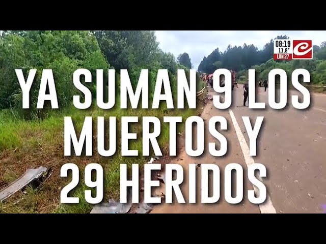 Tragedia en Misiones: ya suman nueve los muertos del accidente en la Ruta 14