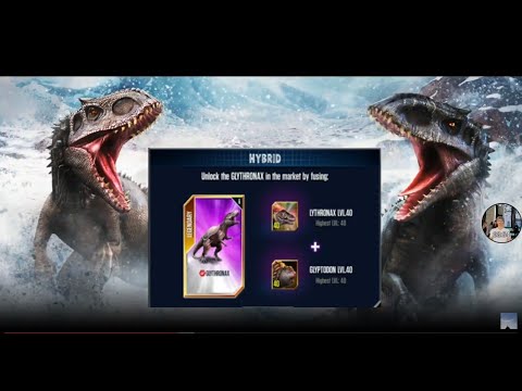 GLYTHRONAX ONE OF THE KIND, CARNIVORE + CENOZOIC HYBRID!! Jurassic World - The Game, R #116
