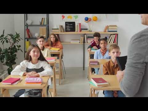 No Copyright School Classroom scene with pupils | Students Royalty Free Stock Footage