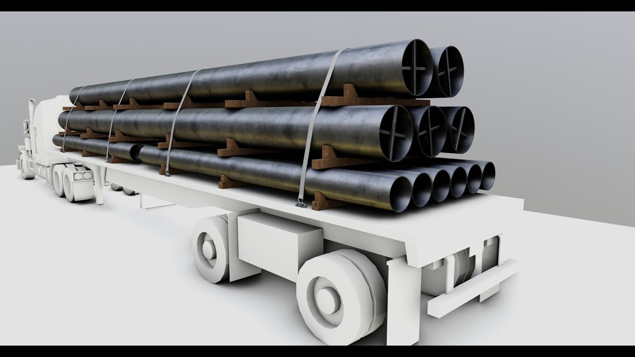 CARGO MODELS FOR TRUCK TRAILER-Pipes Type-1 3D Model