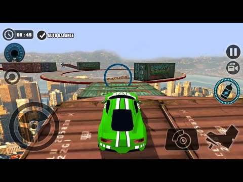 Impossible Car Tracks 3D Update - Green Car Driving Stunts Simulator Levels 26-30 Android Gameplay