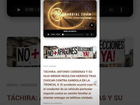 TÁCHIRA: ANTONIO CÁRDENAS Y SU HIJO MENOR RESULTAN HERIDOS TRAS CHOCAR CONTRA GANDOLA EN LA TRONCAL