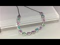 Rainbow Gold Pendant Necklace In Pastel Mix