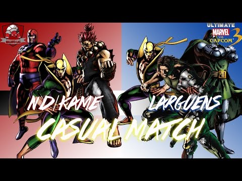 UMVC3:Kame(Iron Fiste/Akuma/Magneto) vs Larguens(Iron Fist/ DrDoom/Spencer)
