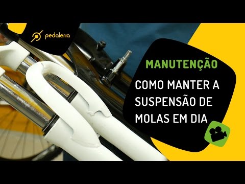 Suspensão de bike com molas. A manutenção é fácil. Pedaleria.