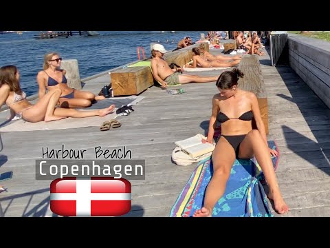 Strandgade Harbour Beach Copenhagen, 4K Walking, September2021, Travel Denmark #Tourist #Summer