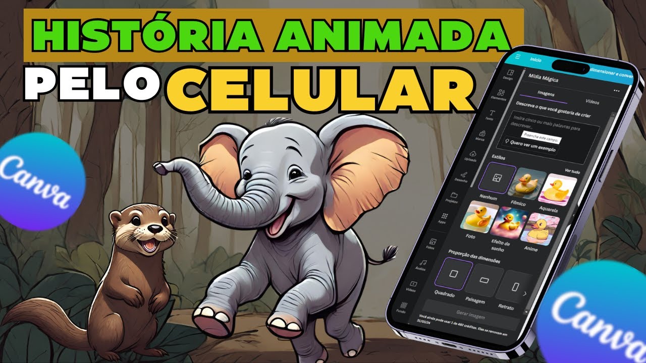 COMO CRIAR VÍDEOS DE HISTÓRIAS ANIMADAS PELO CELULAR NO CANVA.