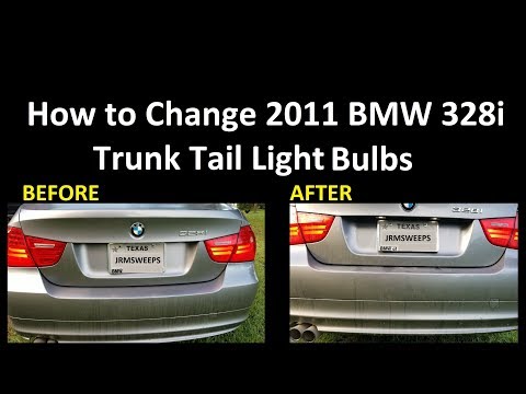 FAST - How to Change BMW 328i Trunk Tail Light Bulbs Running Lights Brake Lights e90 LCi