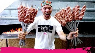 Amazing UZBEKISTAN KEBABS! + Farmers Market Tour | Samarkand, Uzbekistan