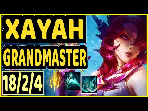 K1NG (XAYAH) - QUADRAKILL 18/2/4 KDA BOTTOM ADC GAMEPLAY - OC Ranked GRANDMASTER