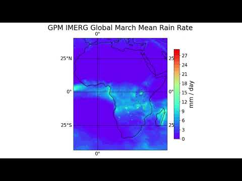IMERG monthly precipitation climatology for Africa video animation