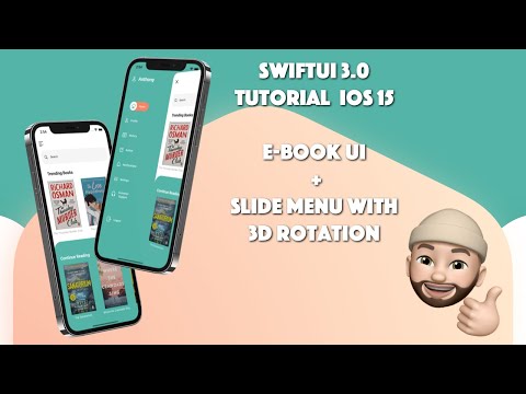 E-Book Store UI + Slide Out Menu Using SwiftUI 3.0 + Xcode 13