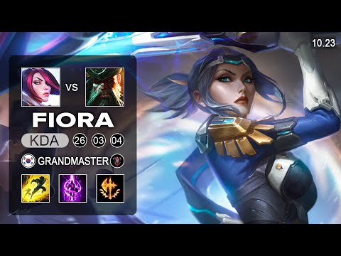 Fiora vs GangPlank Top - KR Grandmaster Patch 10.23
