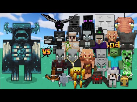 Warden vs Every Mob in Minecraft - Warden vs All Mobs - Warden mob battle - 1.20 Java Edition