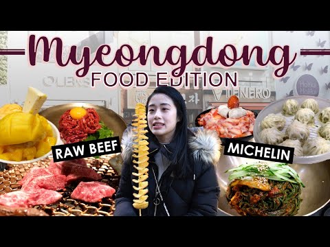 Myeongdong SHOPPING Street, MAS TUDO O QUE FAZEMOS É COMER | Michelin Kyoja, Wangbijib BBQ | Korea Vlog