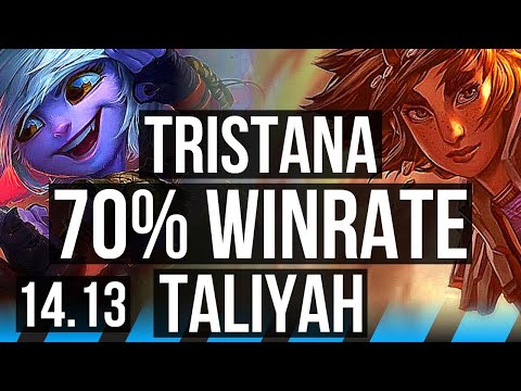 TRISTANA vs TALIYAH (MID) | 7/0/3, 70% winrate, Godlike, Rank 14 Trist | EUW Challenger | 14.13