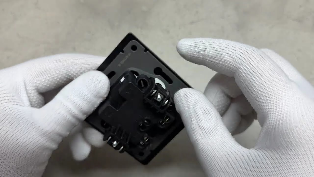 Выключатель двухклавишный с подсветкой угольно-черный VIDEX NOTA (VF-NT-SW2L-BL)