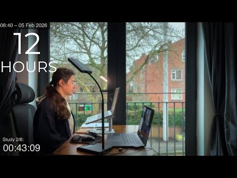 12-Hour LIVE Study With Me 🎓 | Cozy UK Ambience | Custom Pomodoro Timer | Deep Work Mode