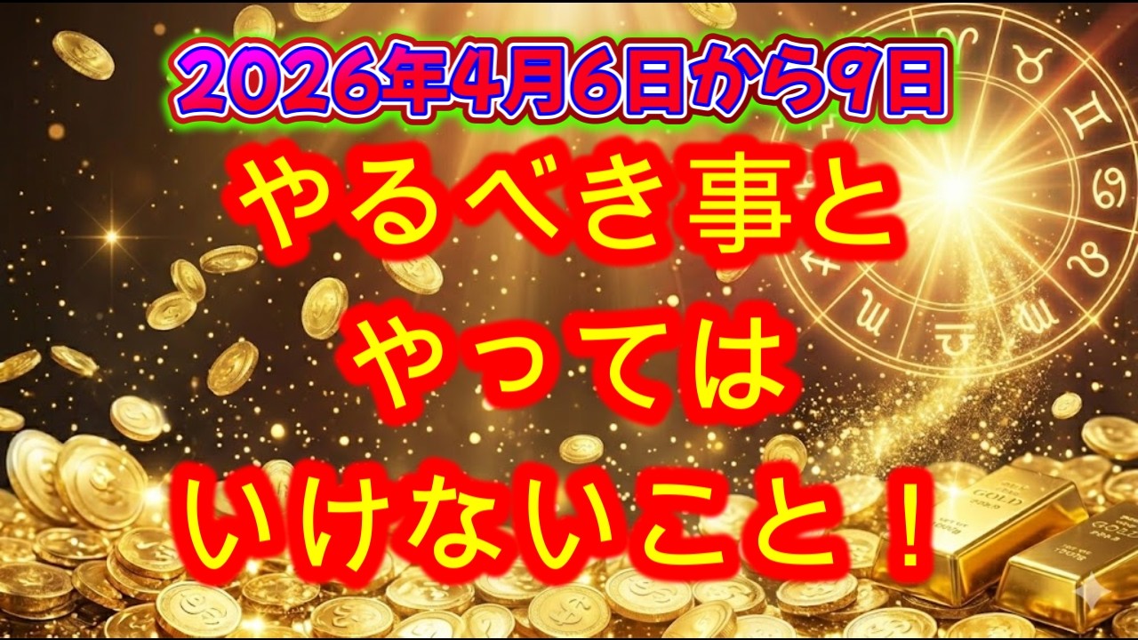 【今”行動”して下さい！】＠4月6日から9日を解説します！【吉日】【凶日】