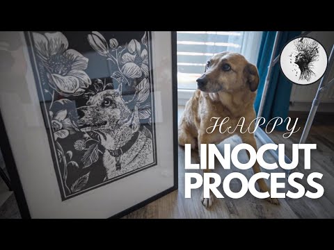 Linocut carving and printing process - Full process from design to print | MR-Art