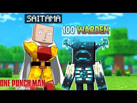One punch man vs Warden x100 | Saitama addon in Minecraft