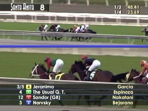 Cal-Bred Norvsky wins the San Gabriel Stakes (Gr. II)