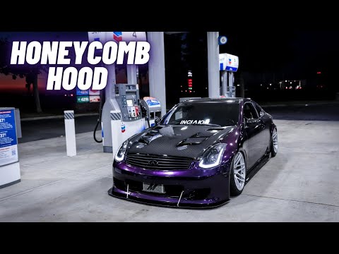 Installing my HONEYCOMB Carbon Hood on my G35 !