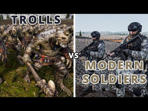 Modern Soldiers VS Trolls - Ultimate Epic Battle Simulator 2 UEBS 2