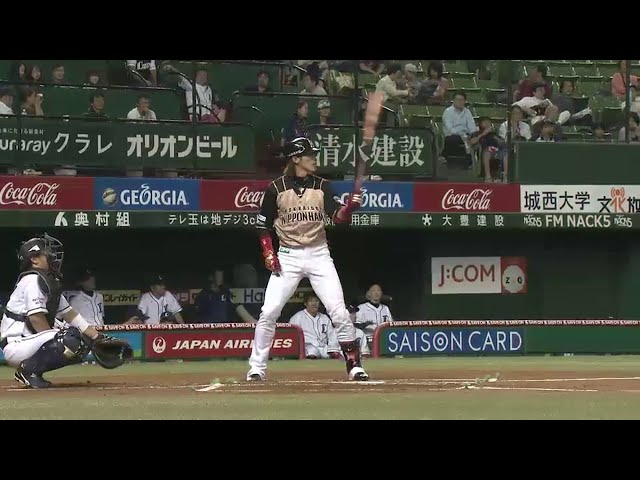 【1回表】自打球の痛みを堪えて先制弾!! ファイターズ・陽、22号2ランホームラン!! 2014/9/17 L-F