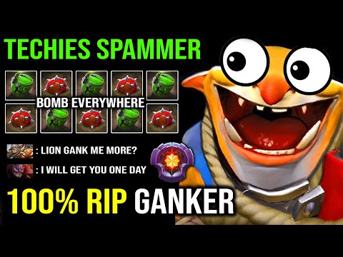 The Best Techies Spammer I've Ever Seen | 100% Anti Gank Bomb Everywhere & EZ Deleted Invoker Mid
