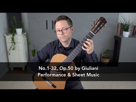 Le Papillon, No.1-32, Op.50 by Giuliani (Complete) for Classical Guitar