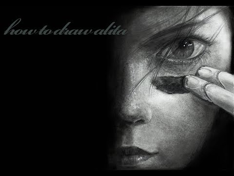 how to draw alita battle angel With Pencil