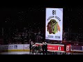 Marian Hossa's #81 goes to the rafters!