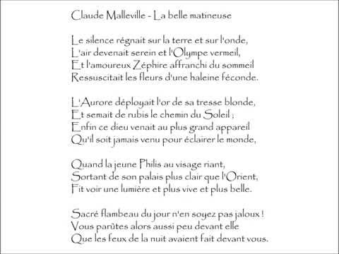 Malleville (Claude) : LA BELLE MATINEUSE - Le silence régnait sur la terre et sur l'onde,