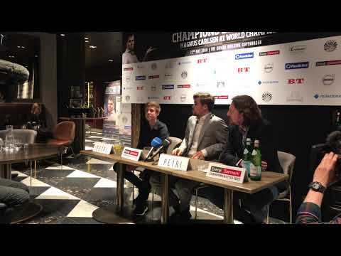 Presse konference med Magnus Carlsen og Jonas Buhl Bjerre