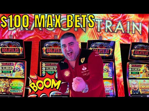 OMG EPIC JACKPOTS On Brand New DRAGON TRAIN Slot - $100 MAX BETS