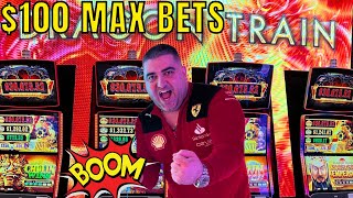 OMG EPIC JACKPOTS On Brand New DRAGON TRAIN Slot - $100 MAX BETS Video Video