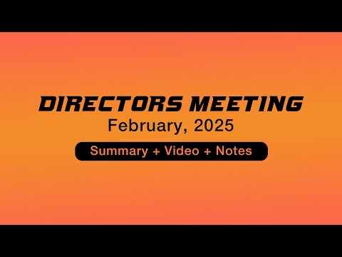 Directors Meeting, February 2025
