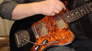 Video thumbnail for Waterslide Guitars Offset,Mojo CuNiFe Wide Range Pickups,Descendant Vibrato,DeLisle TetraTone Switch by WaterslideGuitars