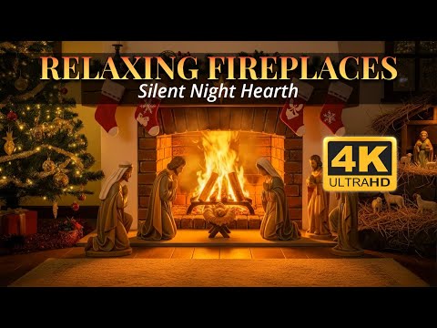 Silent Night Hearth 🔥 Christmas Nativity Fireplace Ambience in 4K