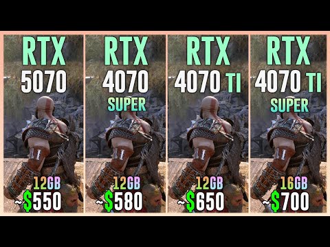 RTX 5070 vs RTX 4070 SUPER vs RTX 4070 TI vs RTX 4070 TI SUPER - Test in 20 Games