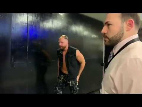 Backstage footage "Jon Moxley" "AEW" debut attacks Chris Jericho.