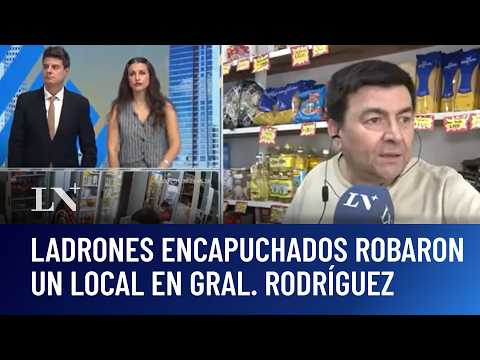 Tres ladrones encapuchados entraron a robar a un comercio en General Rodríguez