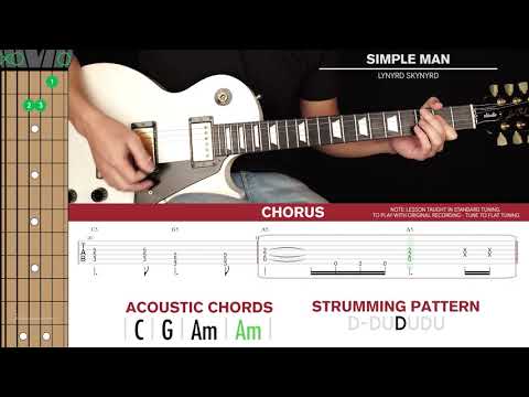 Simple Man Guitar Cover Lynyrd Skynyrd 🎸|STANDARD TUNING Tabs + Chords|