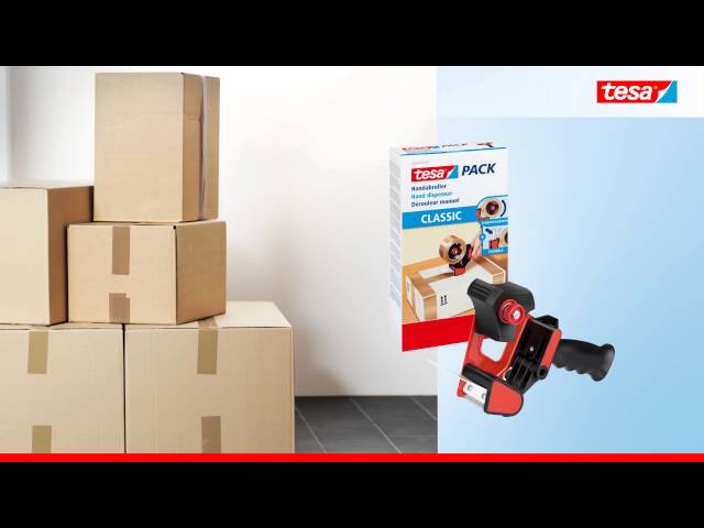 Vídeo relacionado con tesa Dispensador de Cintas de Embalaje y tesapack Fuerte en Set , 2 Cintas de para Embalajes con 1 Dispensador , Transparente , 66 m x 50 mm