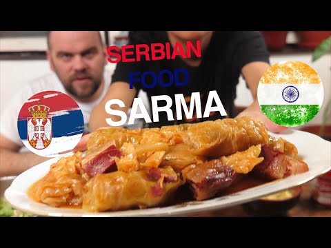 MUKBANG SARMA SERBIAN SOUR CABBAGE STUFFED WITH MEAT AND RICE/FETA CHEESE SALAD/BALKAN FOOD EATING