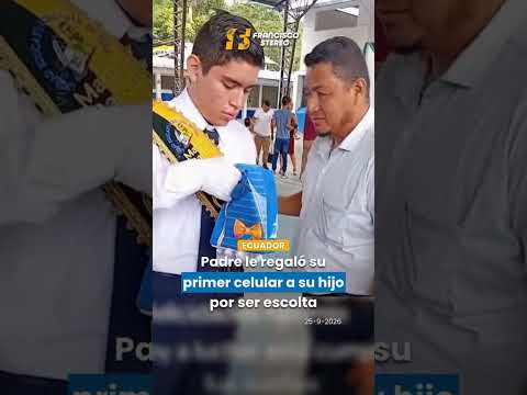 ¡PADRE LE REGALÓ SU PRIMER CELULAR A SU HIJO POR SER ESCOLTA!  🎓📱