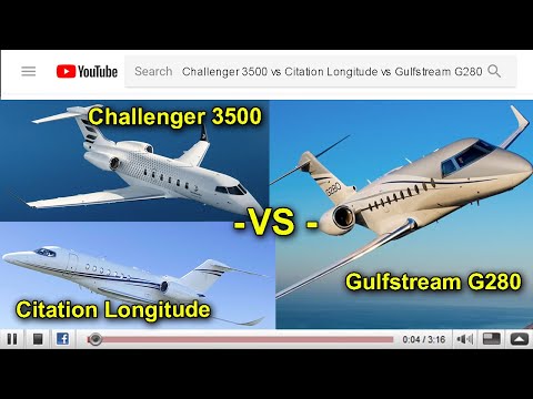 Challenger 3500 vs Citation Longitude vs Gulfstream G280 by Randy Bable of Runway 10 Aero Brokers