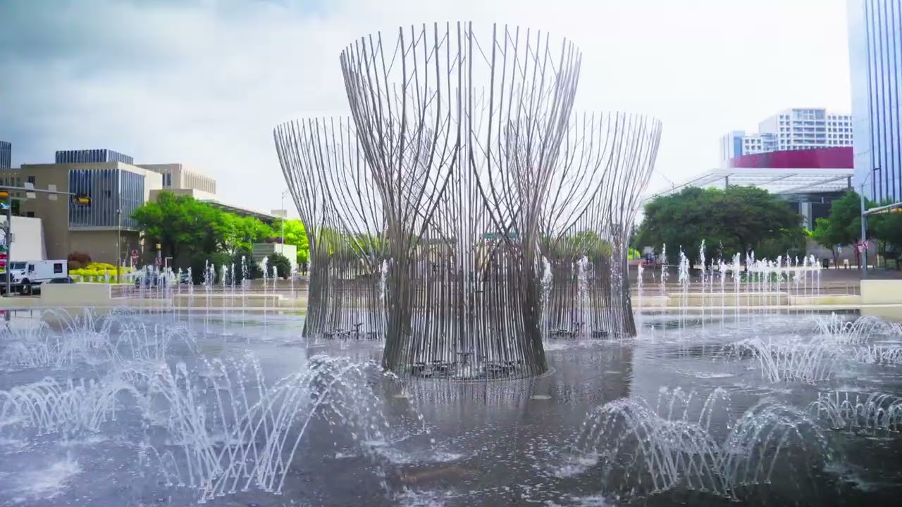 What is the function of the steel sculptures in the Nancy Best Fountain? (Question)